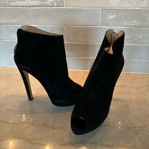 PRADA black suede booties.